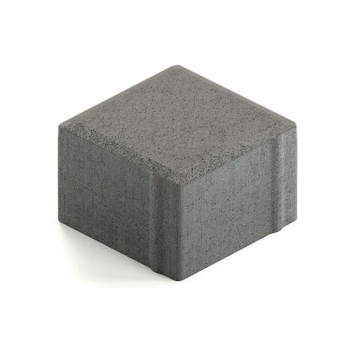 Тротуарная плитка 342 механический завод Квадрат 100х100х80 мм, темно-серый