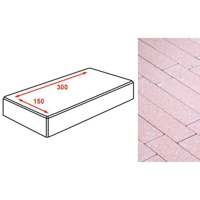 Плитка тротуарная Готика Granite FINO, картано, Травертин 300x150x80 мм